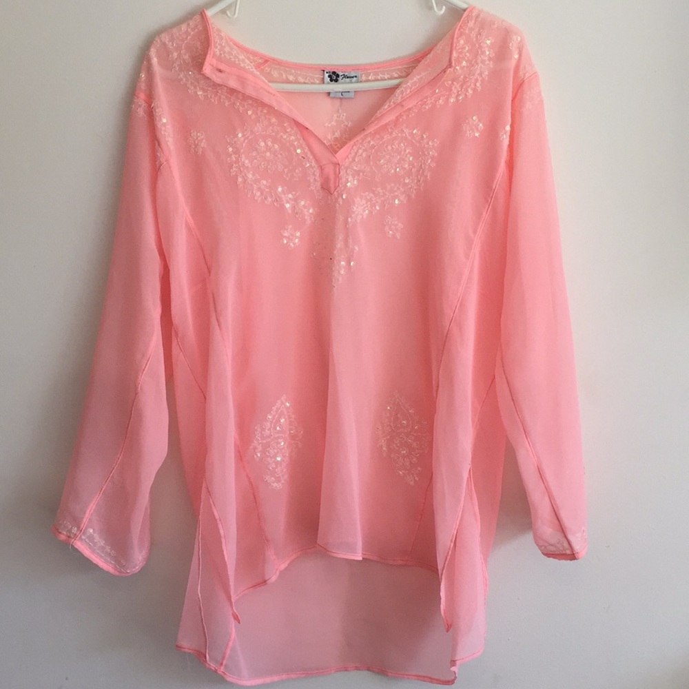 Pink vacation top/coverup
